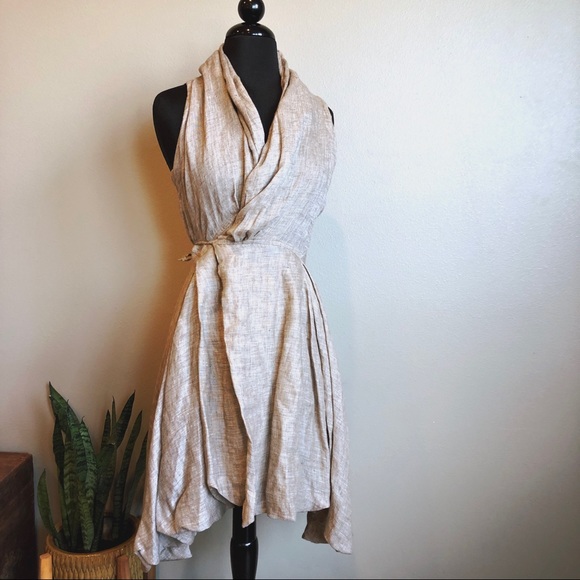 Vintage Dresses & Skirts - NWOT Italian Linen Wrap Dress